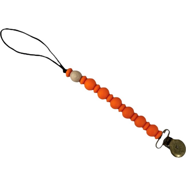 Grande Eden Pacifier & Toy Clip, Orange Peel