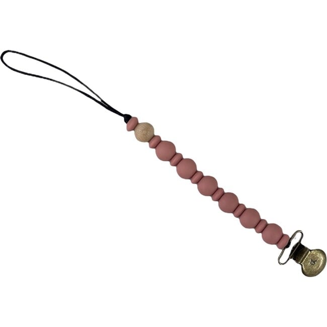 Grande Eden Pacifier & Toy Clip, Misty Rose