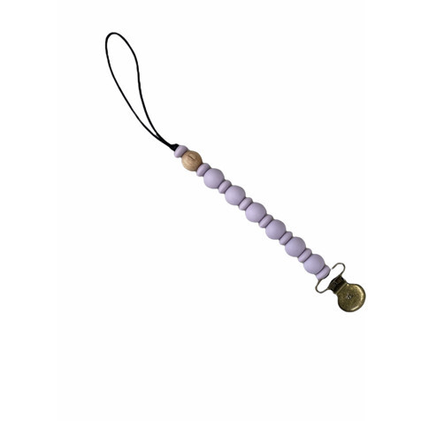 Grande Eden Pacifier & Toy Clip, Lavender Fog