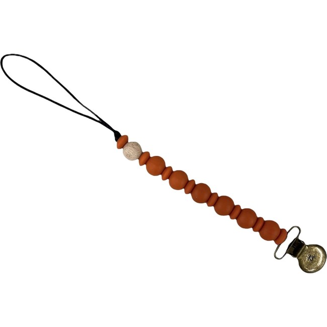 Grande Eden Pacifier & Toy Clip, Burnt Orange