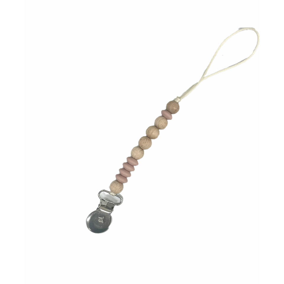 Petite Rachel Pacifier & Toy Clip, Misty Rose - Pacifiers - 1
