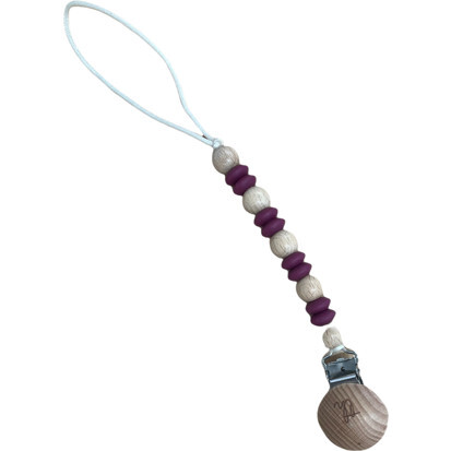 Petite Ori Pacifier & Toy Clip, Red Wine