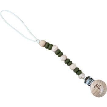 Petite Ori Pacifier & Toy Clip, Olive Martini