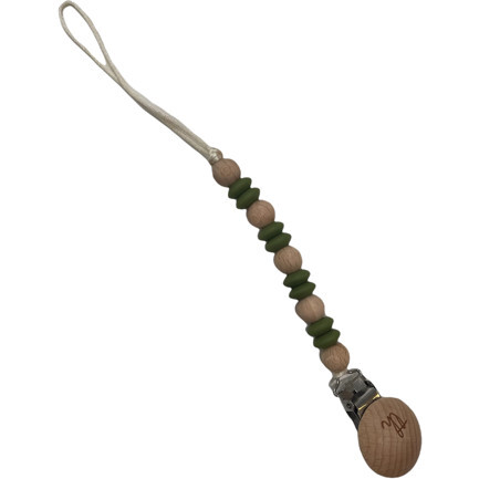 Petite Ori Pacifier & Toy Clip, Army Green - Pacifiers - 1
