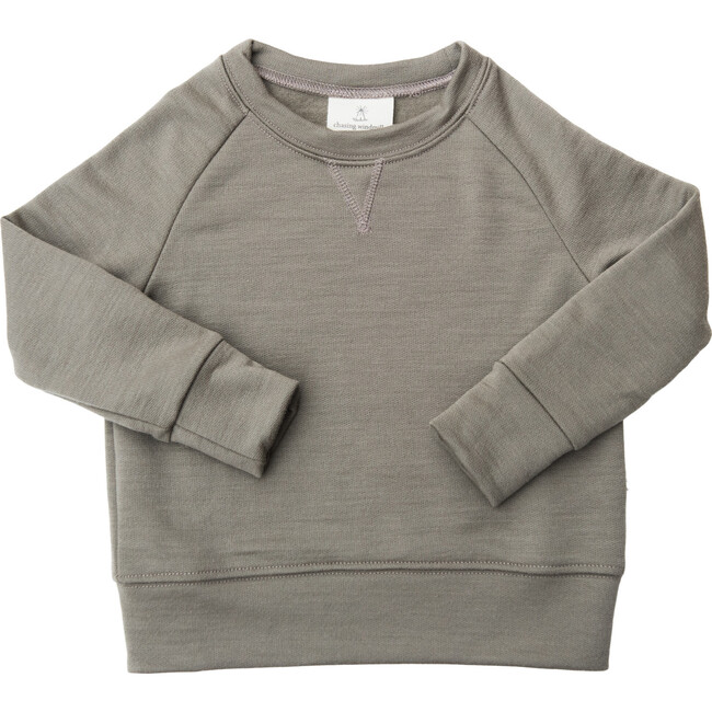 Merino Wool Fleece Sweatshirt, Stone - Sweatshirts - 1