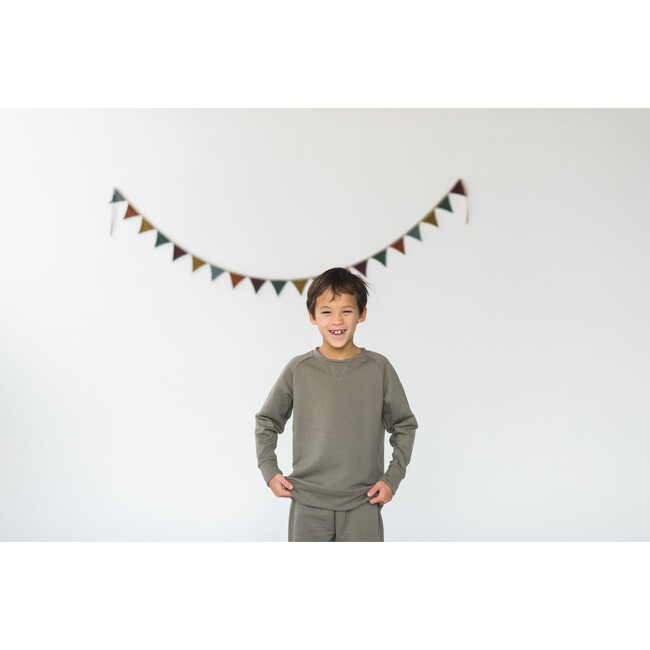 Merino Wool Fleece Sweatshirt, Stone - Sweatshirts - 4