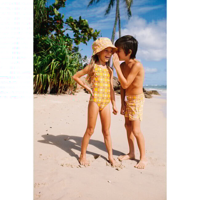 Maisonette x Seaesta Surf As If One Piece Swimsuit, Floral Plaid