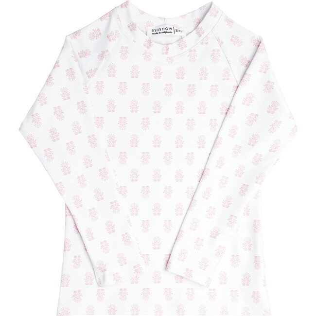 Shell Block Rashguard, White and Pink - Rash Guards - 1