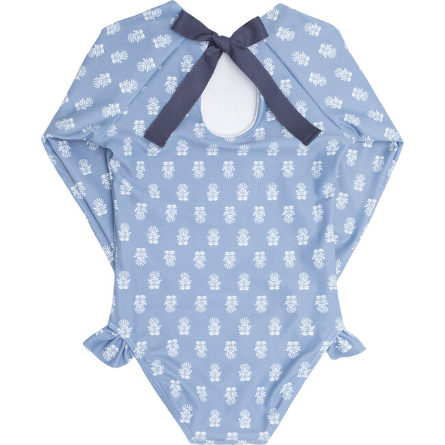 Slate Block Rashguard One Piece, Blue - One Pieces - 3