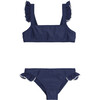 Navy And White Tie Back Bikini - Two Pieces - 1 - thumbnail