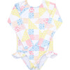 *Exclusive* Girl's Rashguard One Piece, Patchwork - One Pieces - 1 - thumbnail