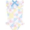 *Exclusive* Girl's Ruffle Sleeve Rashguard One Piece, Patchwork - One Pieces - 3