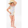 *Exclusive* Girl's Ruffle Sleeve Rashguard One Piece, Patchwork - One Pieces - 4