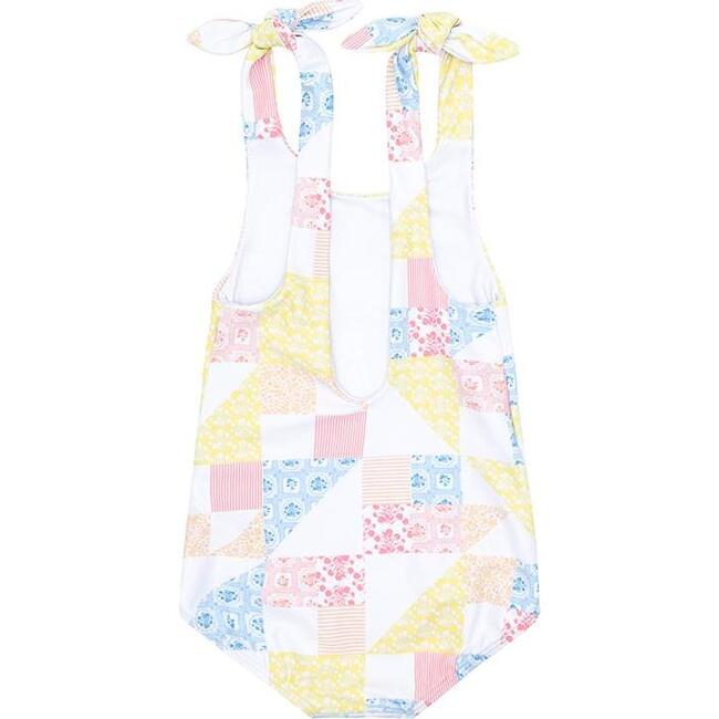 *Exclusive* Girl's Tie Knot One Piece, Patchwork - One Pieces - 3