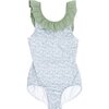 Slate Floral Ruffle Collar One Piece - One Pieces - 1 - thumbnail