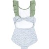 Slate Floral Ruffle Collar One Piece - One Pieces - 3