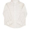 Boys Tan Gingham Long Sleeve Button Down Shirt - Shirts - 1 - thumbnail