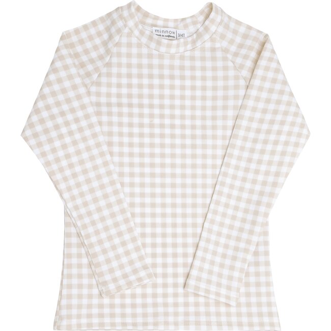 Tan Gingham Rashguard - Rash Guards - 1
