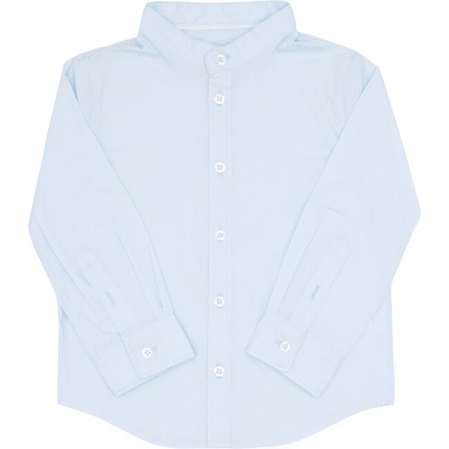 Boys Light Blue Long Sleeve Button Down Shirt - Minnow Tops 