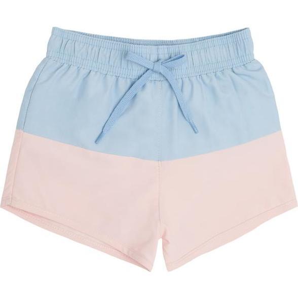 French Blue + Pink Color Block Boardie - Swim Trunks - 1