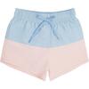 French Blue + Pink Color Block Boardie - Swim Trunks - 1 - thumbnail
