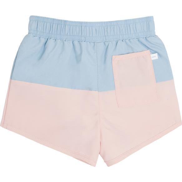 French Blue + Pink Color Block Boardie - Swim Trunks - 2