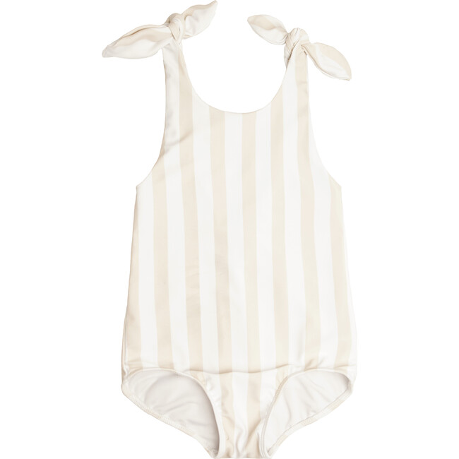 Hazelnut Stripe Tie Knot One Piece - Minnow Sun Shop | Maisonette