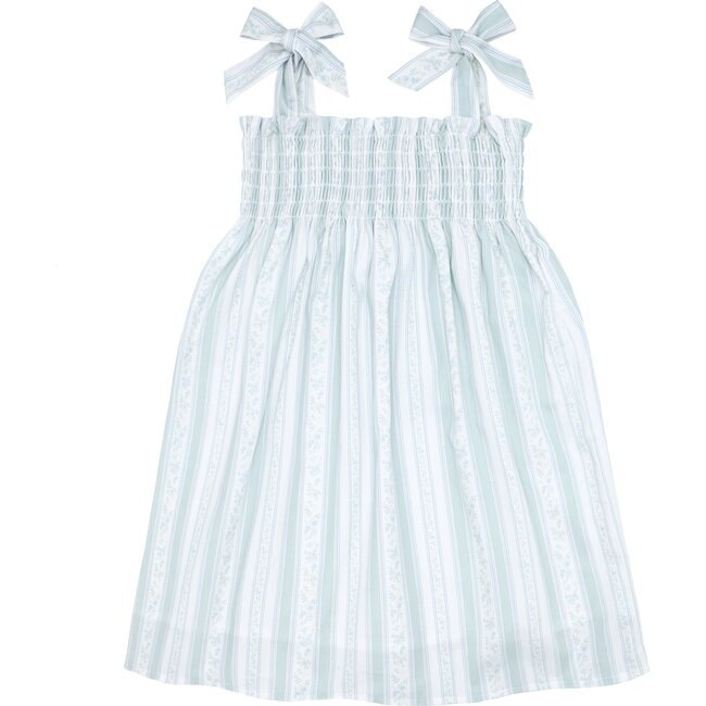 Girls Linear Floral Smocked Dress - Dresses - 1