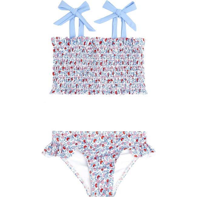 Americana Floral Smocked Bikini - Two Pieces - 1