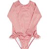 Red Gingham Rashguard One Piece - One Pieces - 1 - thumbnail