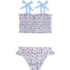 Americana Floral Smocked Bikini - Two Pieces - 3