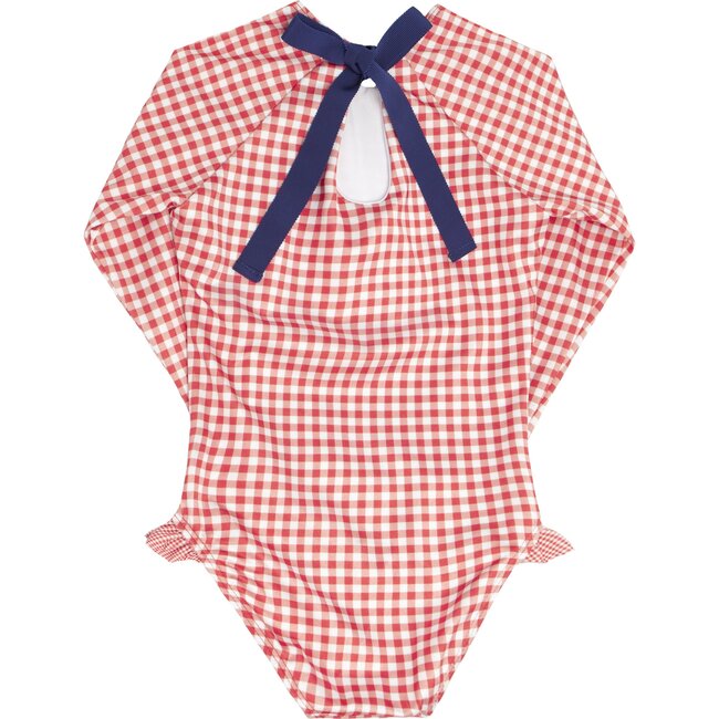 Red Gingham Rashguard One Piece - One Pieces - 3