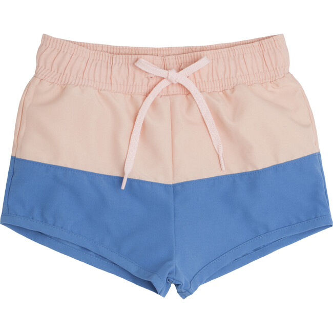 Color Block Boardie, Shell Pink And Slate Blue - Swim Trunks - 5