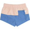 Color Block Boardie, Shell Pink And Slate Blue - Swim Trunks - 6