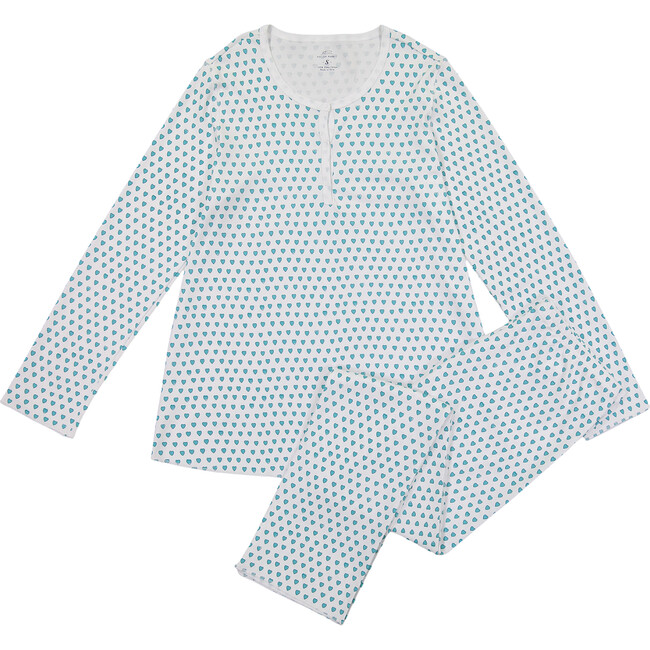 Women's Hearts Pajamas, Mint - Pajamas - 1