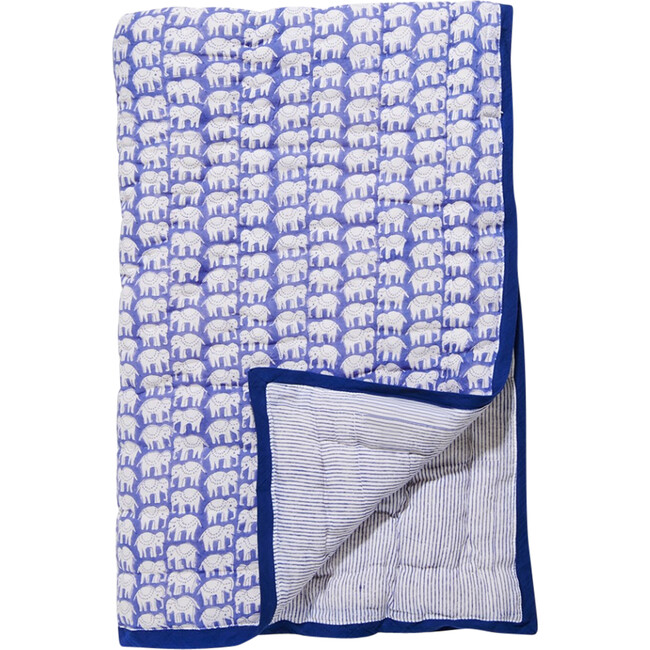 Hathi Baby Quilt, Blue - Quilts - 1