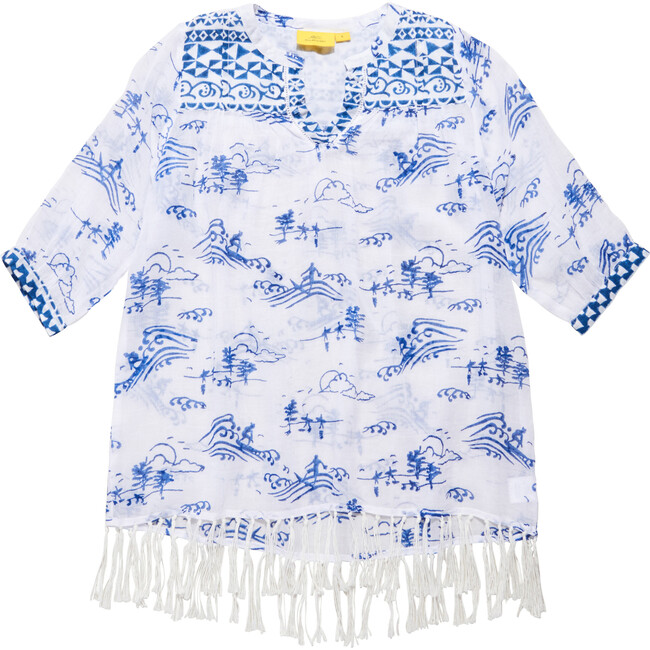Girls Surf Toile Serafina Tunic, Blue - Tunics - 1