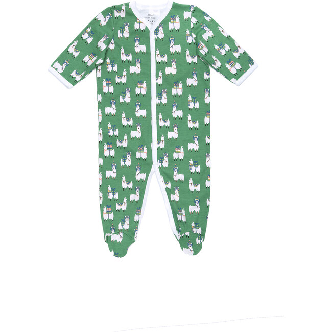 *Exclusive* Infant Fa-La-La Llamas Footie Pajamas, Green - Pajamas - 1