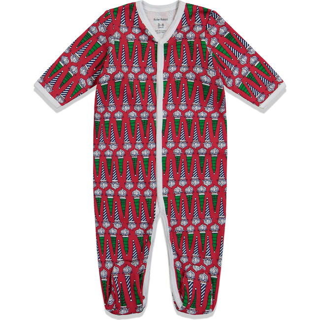 *Exclusive* Jolly St. Nick Infant Pajamas, Red - Pajamas - 1