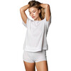 Women's Delphine Shorts, White Line Pointelle - Pajamas - 1 - thumbnail