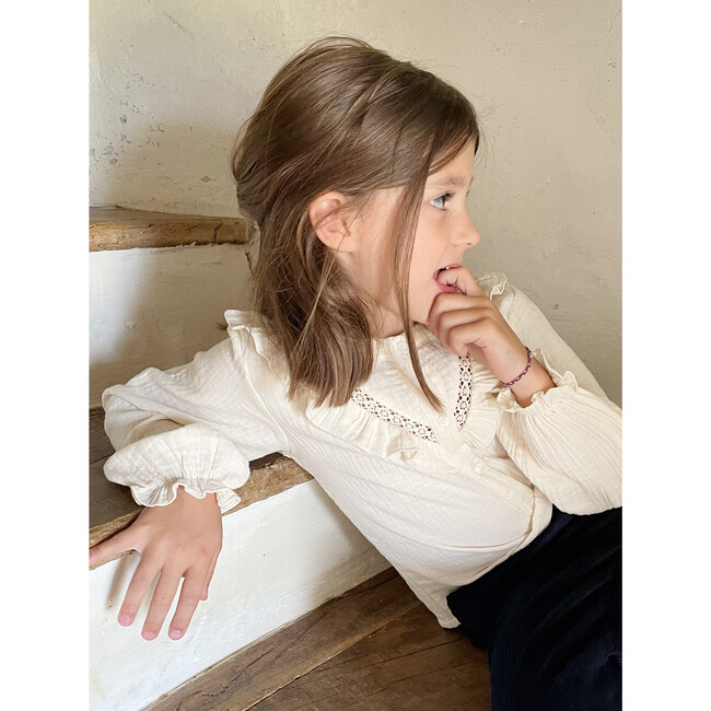 Persee Blouse, Egg Shell White - Blouses - 3
