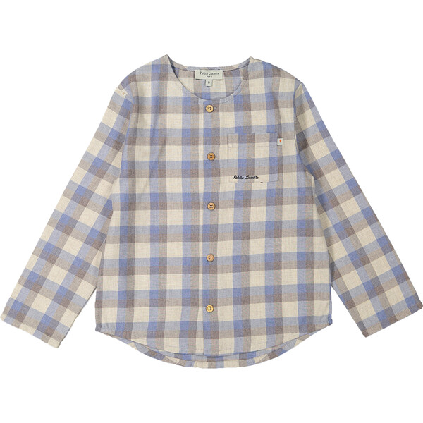 Gaston Shirt, Beige Plaid - Petite Lucette Tops | Maisonette