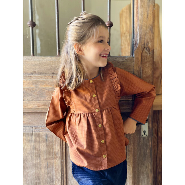 Alphee Blouse, Chestnut Squares - Blouses - 3