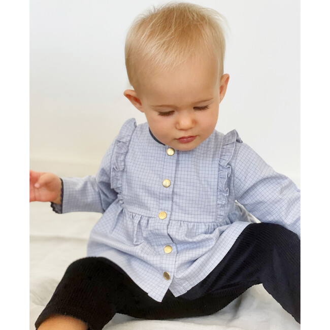 Alphee Blouse, Blue Squares - Blouses - 9