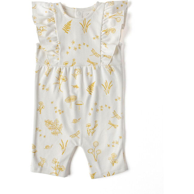 Botanica Sleeveless Romper, Marigold - Rompers - 1