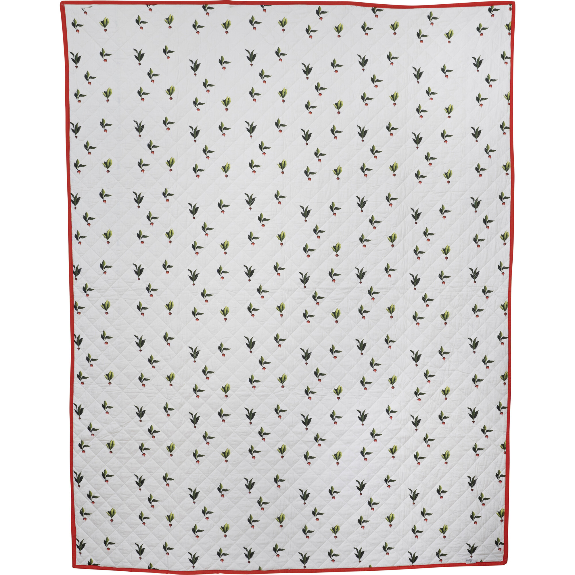 Radish Field Quilt, White/Red/Green - Quilts - 1