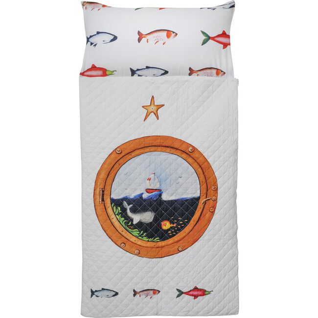 Porthole By The Sea Sleeping Bag, White