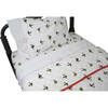 Embroidered Bunny Top Sheet, White/Red - Sheets - 2
