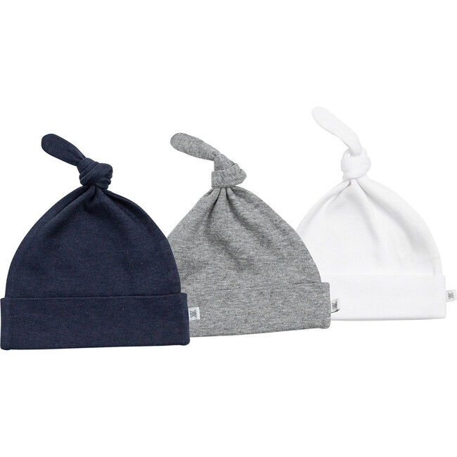 Organic Cotton Everyday Top Knot Hat Bundle, Navy - Hats - 1