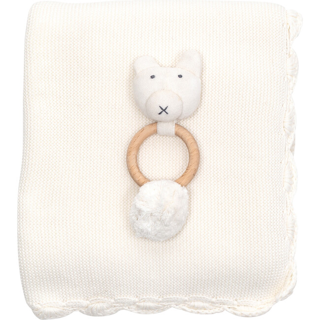 Organic Cotton Heirloom Baby Gift Set, Soft White - Blankets - 1